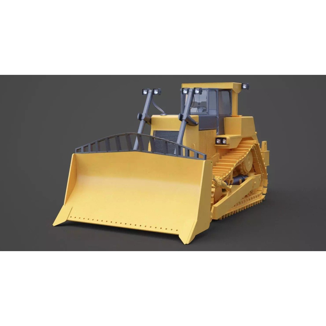 Bulldozer 3D Model – High Poly Industrial Vehicle, FBX, OBJ - View 2