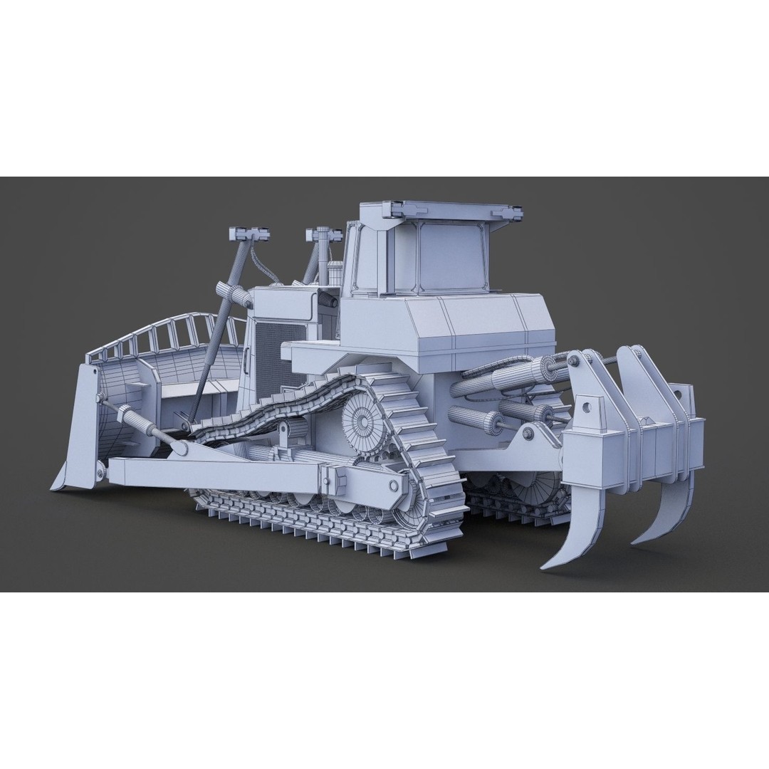 Bulldozer 3D Model – High Poly Industrial Vehicle, FBX, OBJ - View 20
