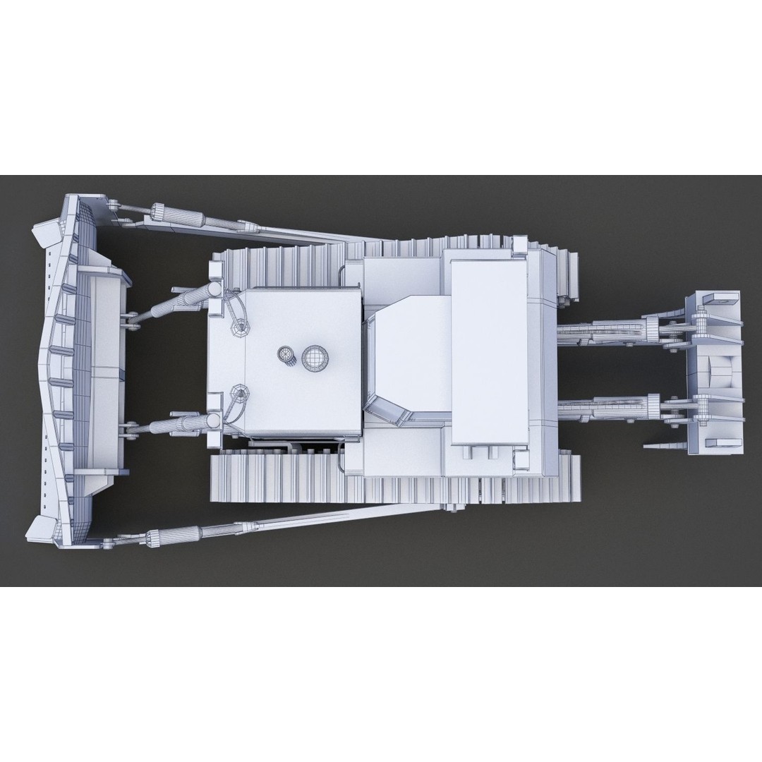Bulldozer 3D Model – High Poly Industrial Vehicle, FBX, OBJ - View 21