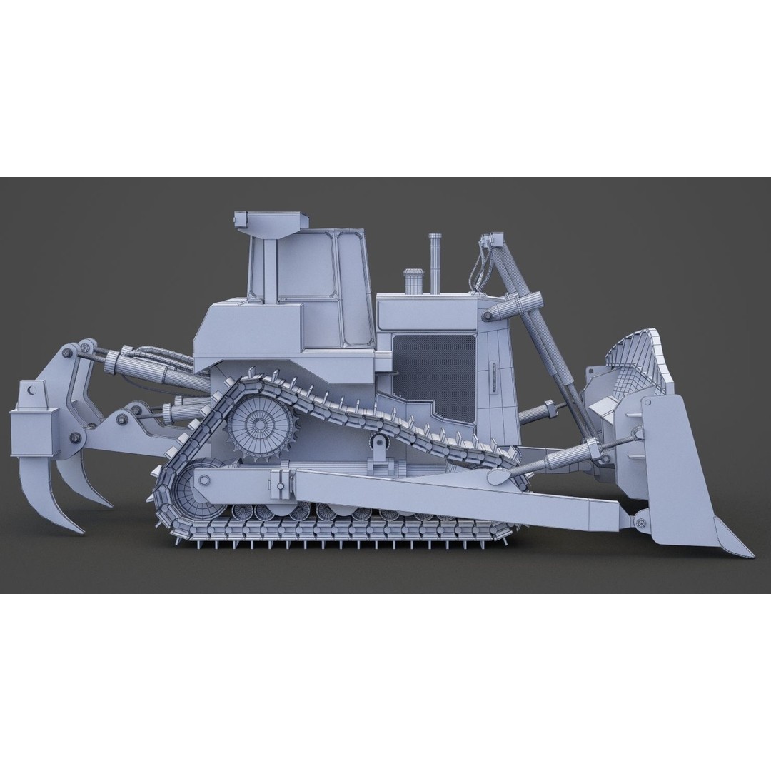 Bulldozer 3D Model – High Poly Industrial Vehicle, FBX, OBJ - View 23
