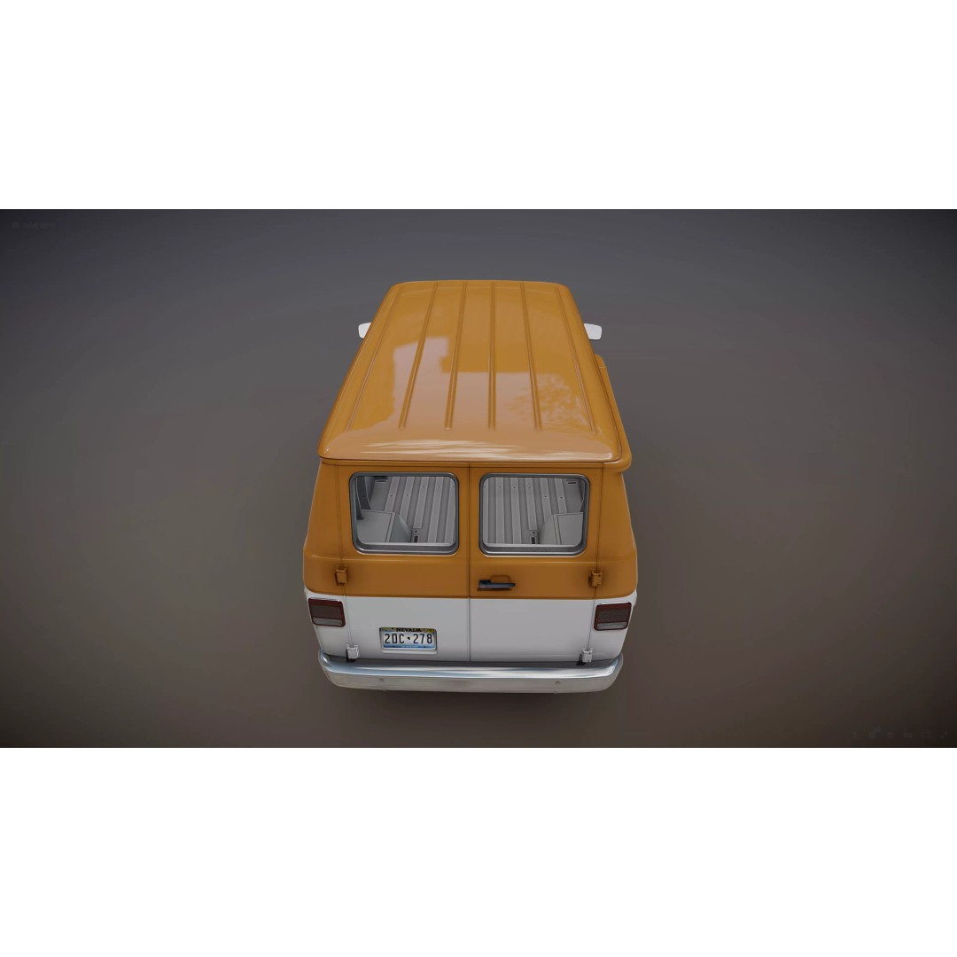 70s Industrial Short Van 3D Model – Low Poly Game Ready Asset, FBX - View 24