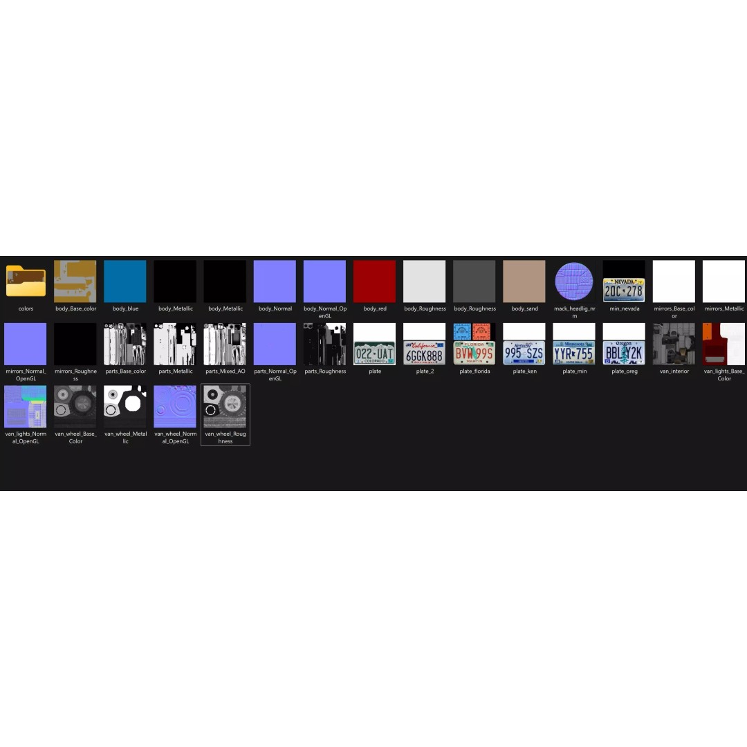 70s Industrial Short Van 3D Model – Low Poly Game Ready Asset, FBX - View 47