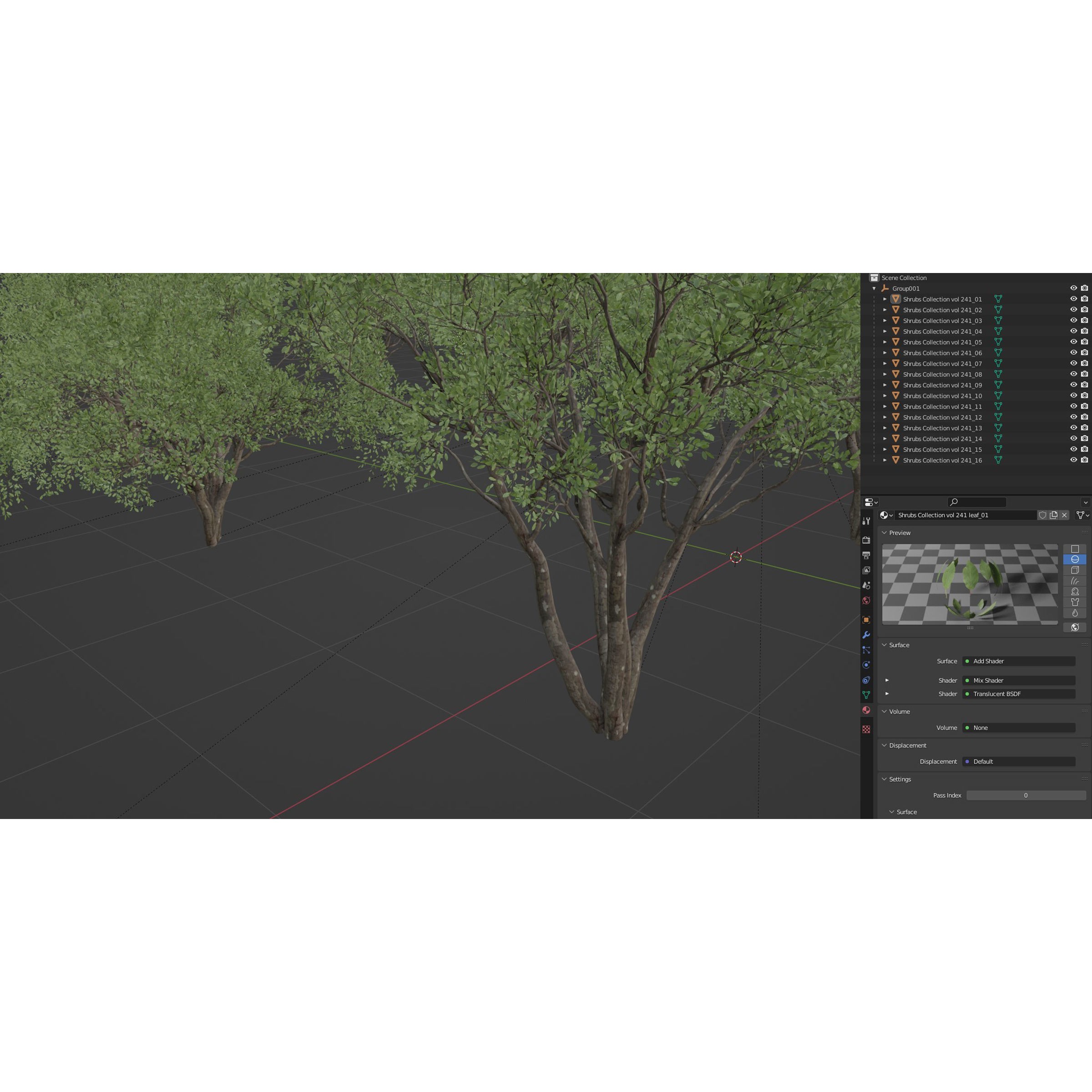 Shrubs Collection vol 241 - PBR Game-Ready 3D Model - View 6