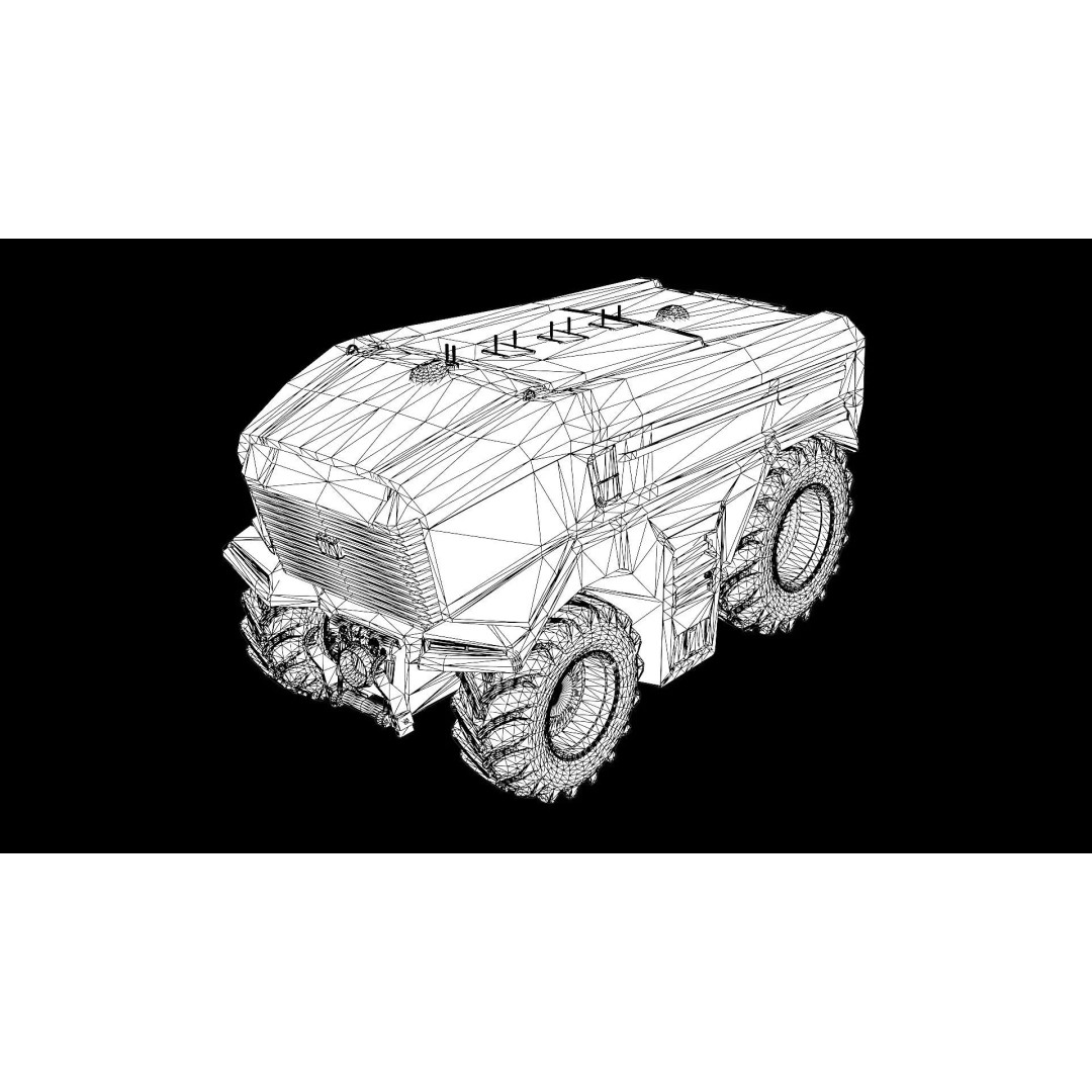 Electric Autonomous Tractor 3D Model – Low Poly Game Ready Asset, FBX - View 11