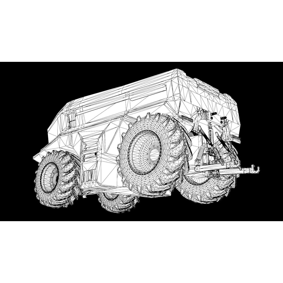 Electric Autonomous Tractor 3D Model – Low Poly Game Ready Asset, FBX - View 12