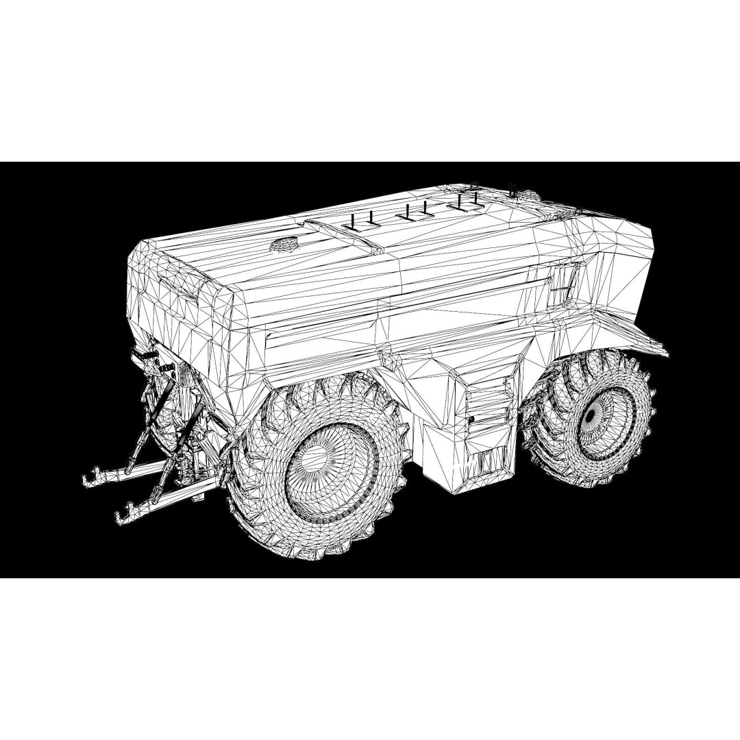 Electric Autonomous Tractor 3D Model – Low Poly Game Ready Asset, FBX - View 14