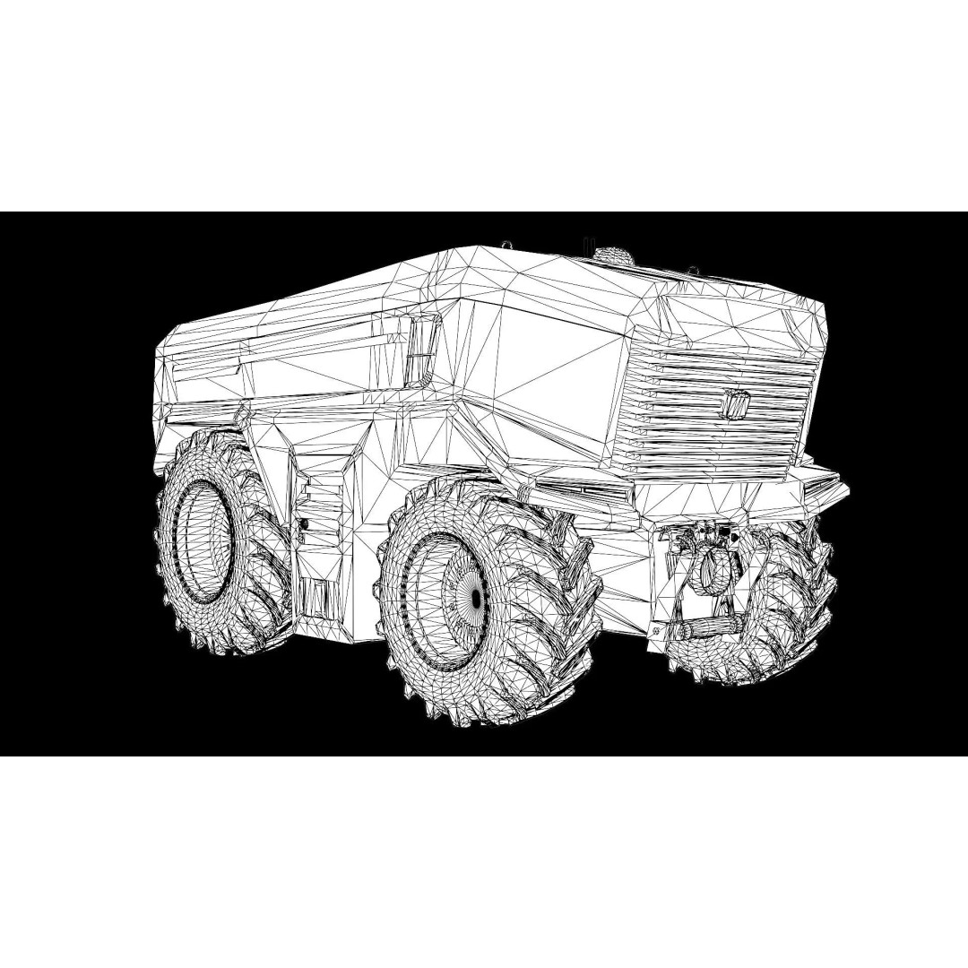 Electric Autonomous Tractor 3D Model – Low Poly Game Ready Asset, FBX - View 15