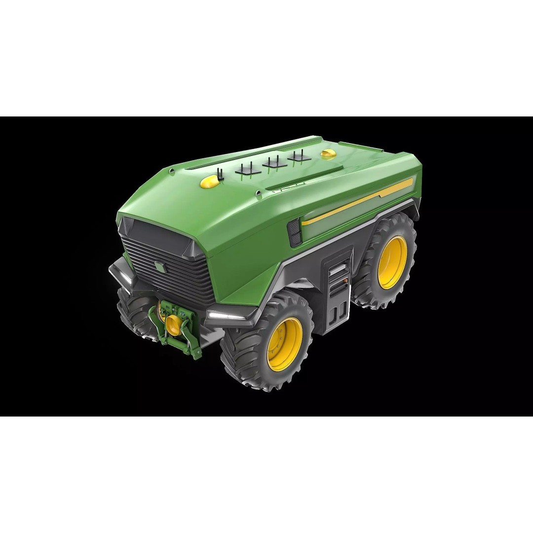 Electric Autonomous Tractor 3D Model – Low Poly Game Ready Asset, FBX - View 2
