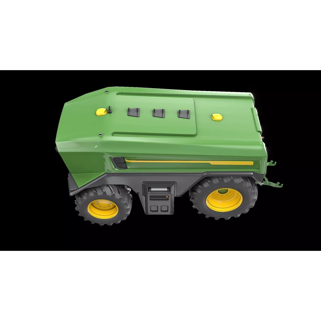 Electric Autonomous Tractor 3D Model – Low Poly Game Ready Asset, FBX - View 3