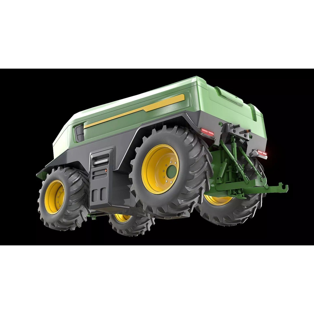 Electric Autonomous Tractor 3D Model – Low Poly Game Ready Asset, FBX - View 4