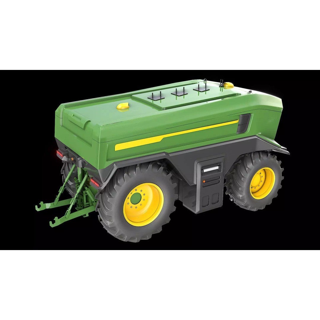 Electric Autonomous Tractor 3D Model – Low Poly Game Ready Asset, FBX - View 6