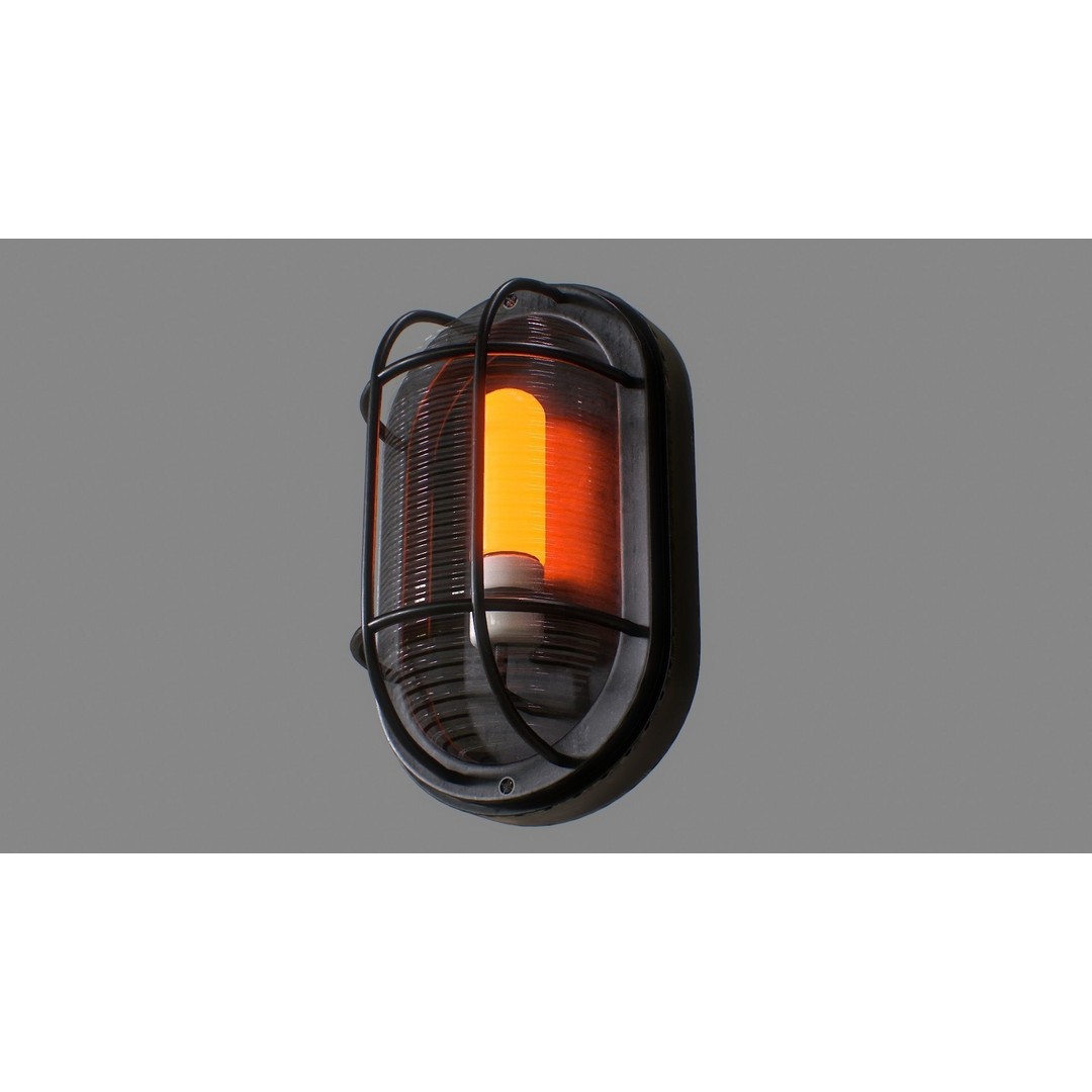Industrial Wall Light 3D Model – Low Poly PBR Asset, FBX, OBJ - View 10
