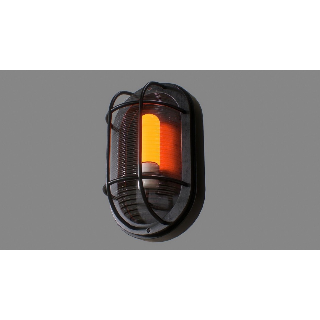 Industrial Wall Light 3D Model – Low Poly PBR Asset, FBX, OBJ - View 11