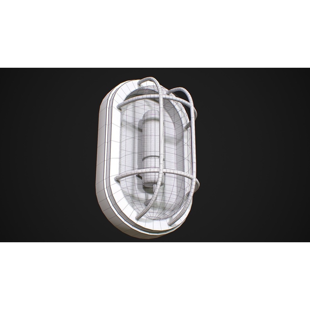 Industrial Wall Light 3D Model – Low Poly PBR Asset, FBX, OBJ - View 15