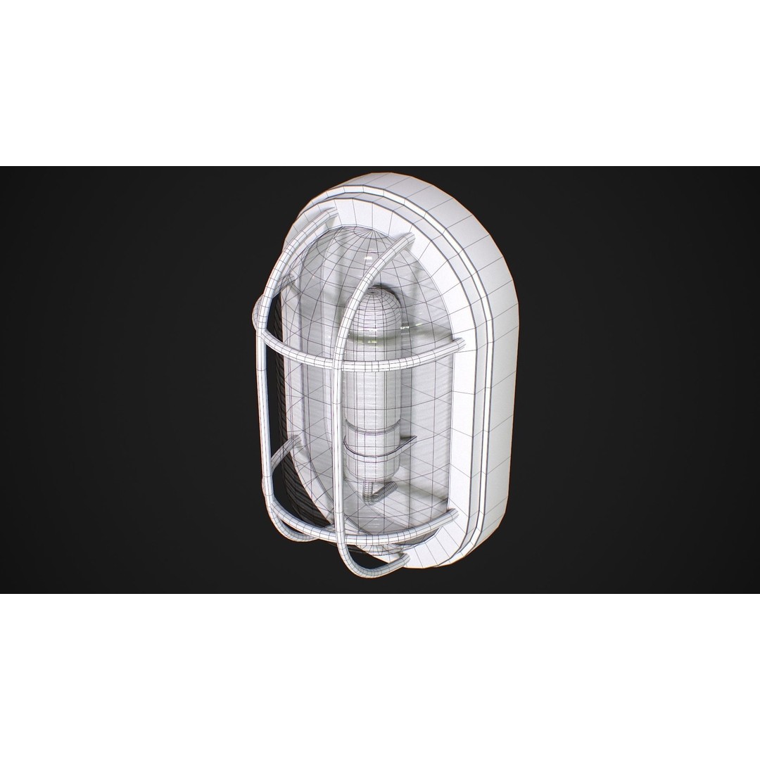 Industrial Wall Light 3D Model – Low Poly PBR Asset, FBX, OBJ - View 19