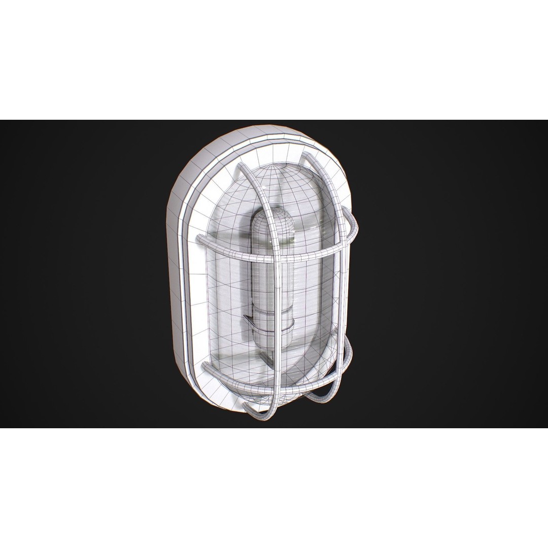 Industrial Wall Light 3D Model – Low Poly PBR Asset, FBX, OBJ - View 20