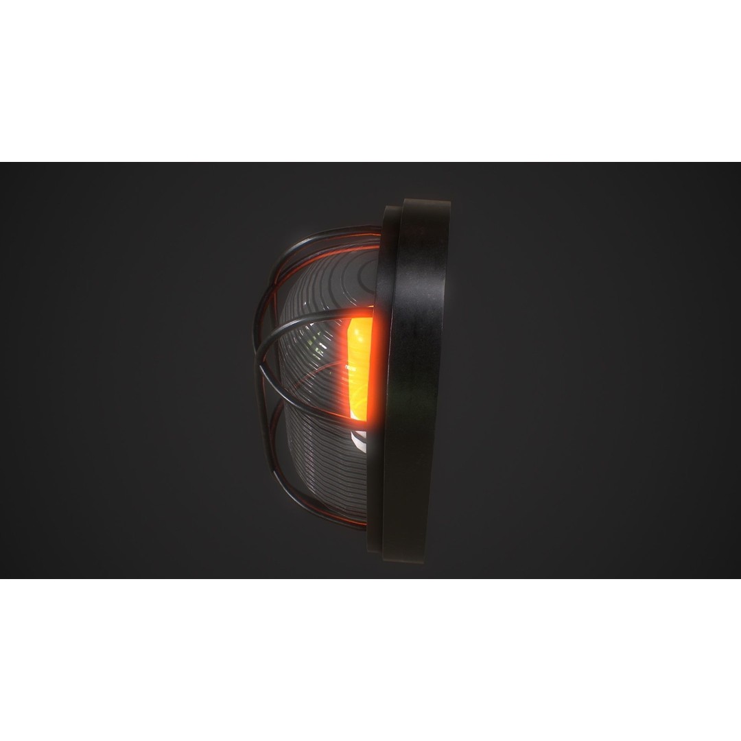 Industrial Wall Light 3D Model – Low Poly PBR Asset, FBX, OBJ - View 6