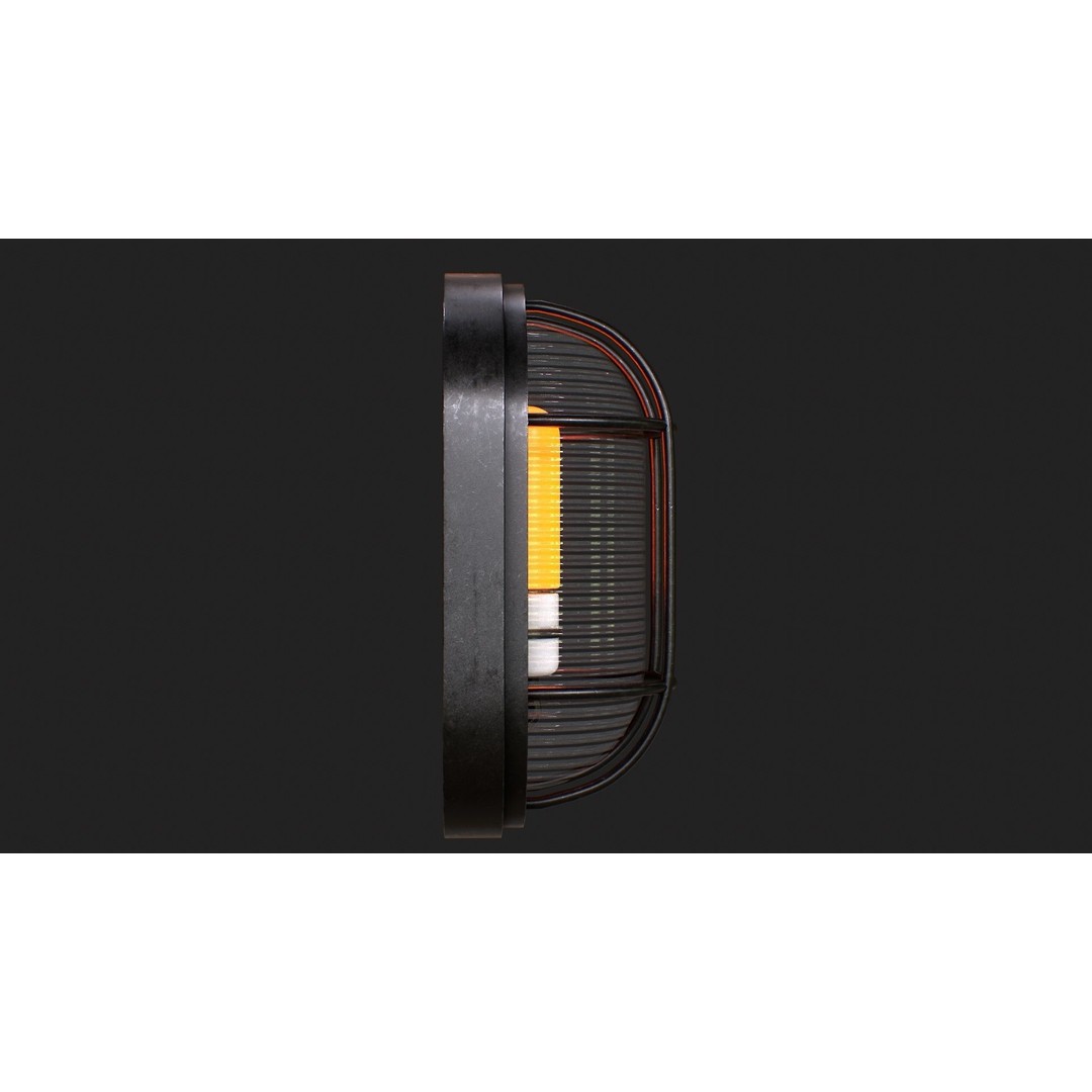 Industrial Wall Light 3D Model – Low Poly PBR Asset, FBX, OBJ - View 7