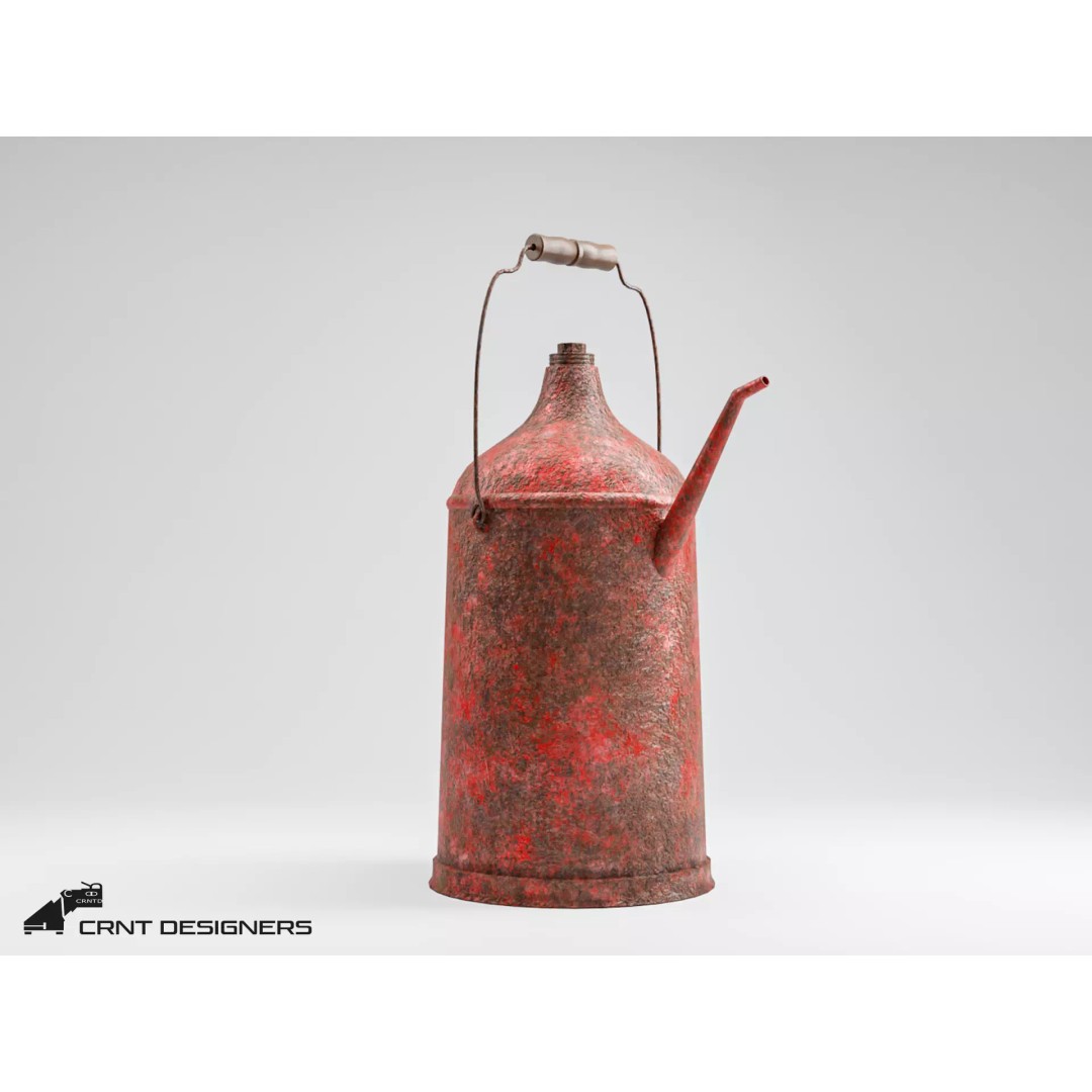 Old Oil Can 3D Model – Low Poly PBR Industrial Asset, FBX & OBJ - View 2