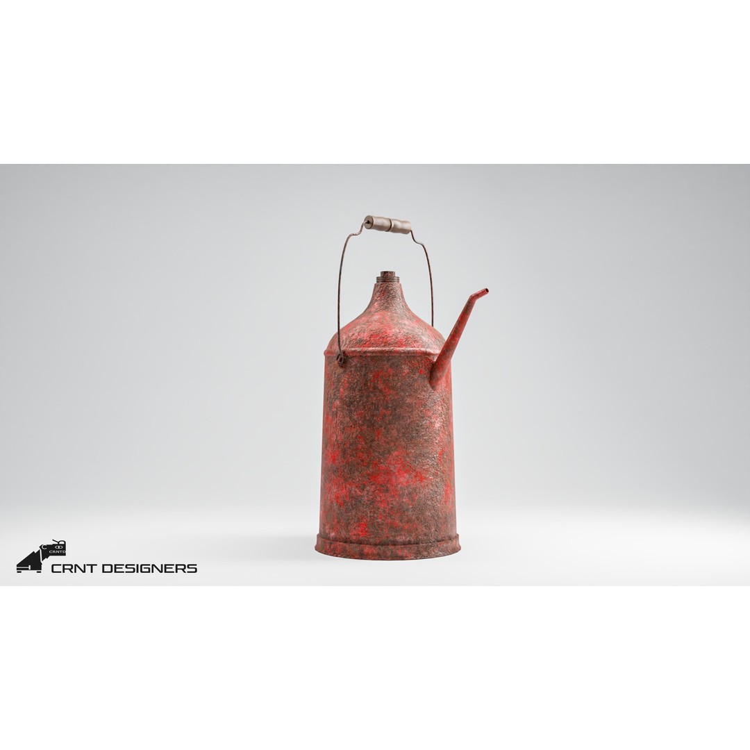 Old Oil Can 3D Model – Low Poly PBR Industrial Asset, FBX & OBJ - View 3