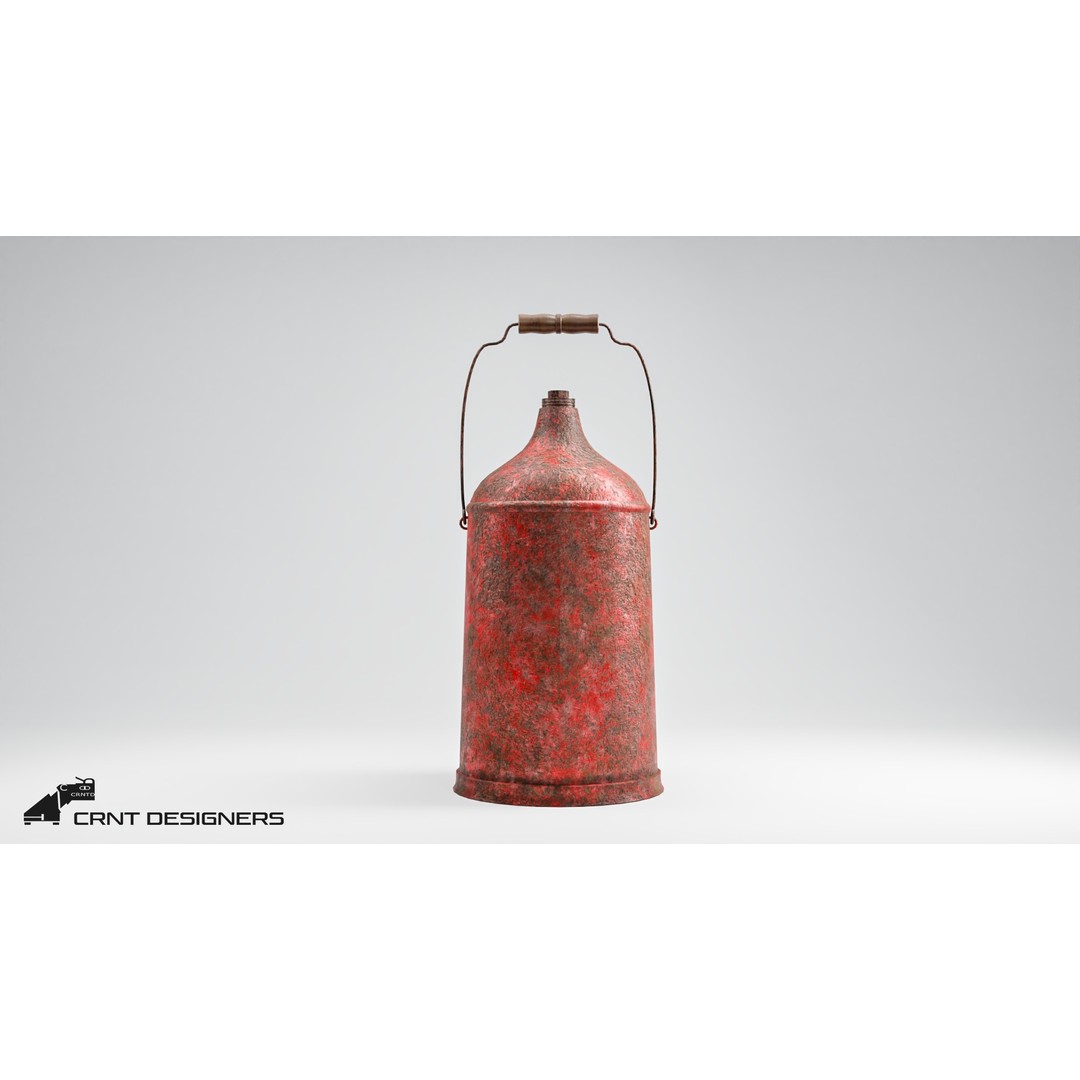 Old Oil Can 3D Model – Low Poly PBR Industrial Asset, FBX & OBJ - View 7
