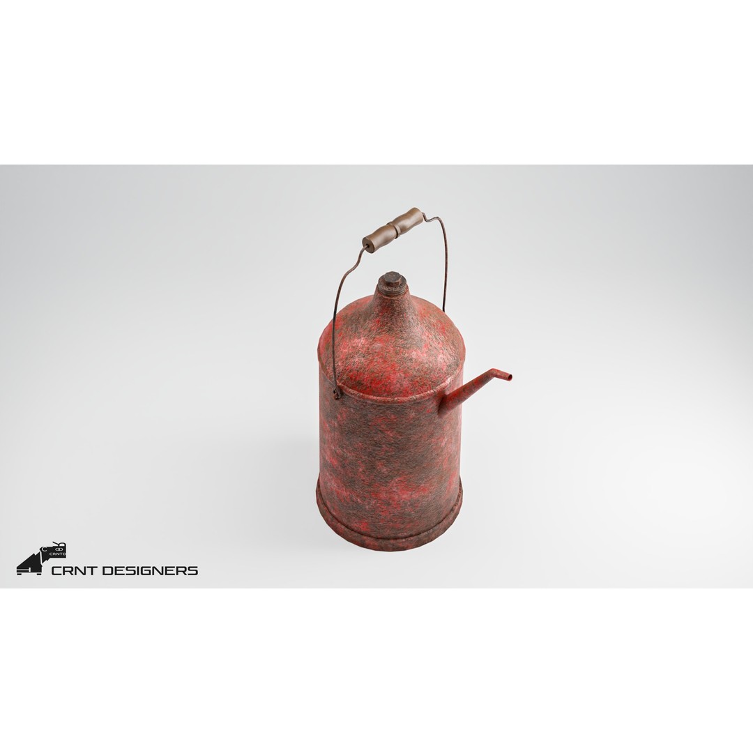 Old Oil Can 3D Model – Low Poly PBR Industrial Asset, FBX & OBJ - View 9