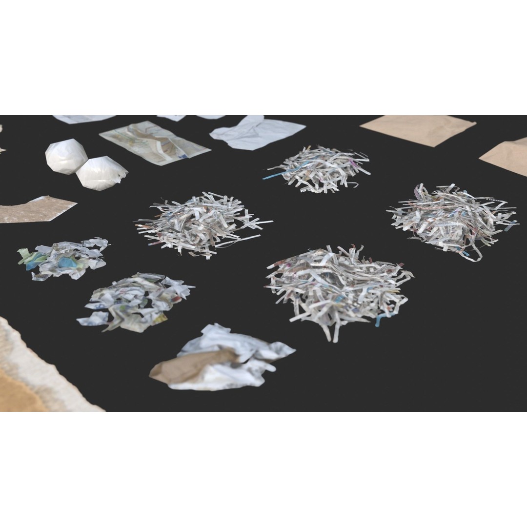Paper Debris 3D Model – Low Poly Game Asset, PBR Ready, FBX - View 13