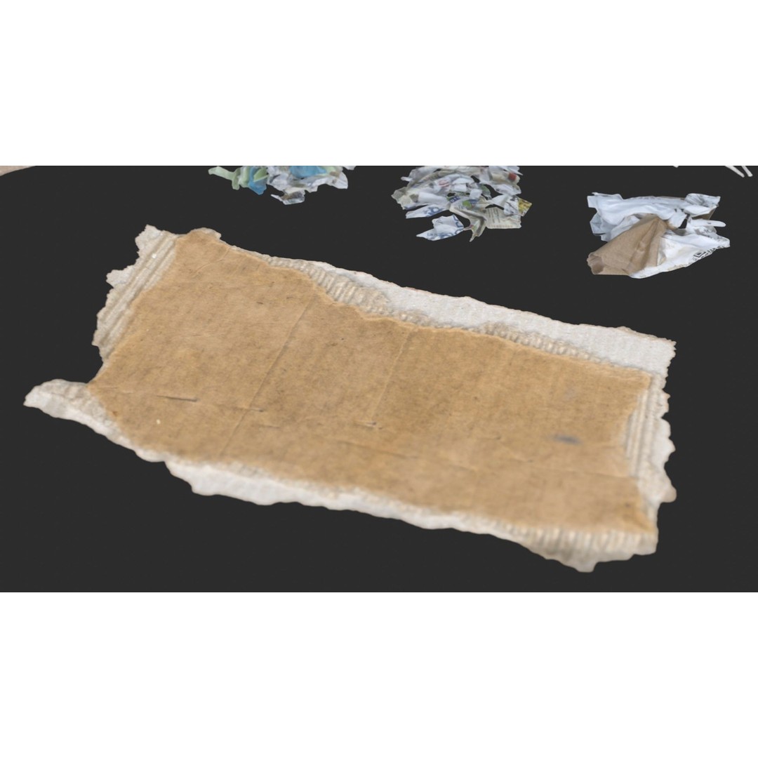 Paper Debris 3D Model – Low Poly Game Asset, PBR Ready, FBX - View 16