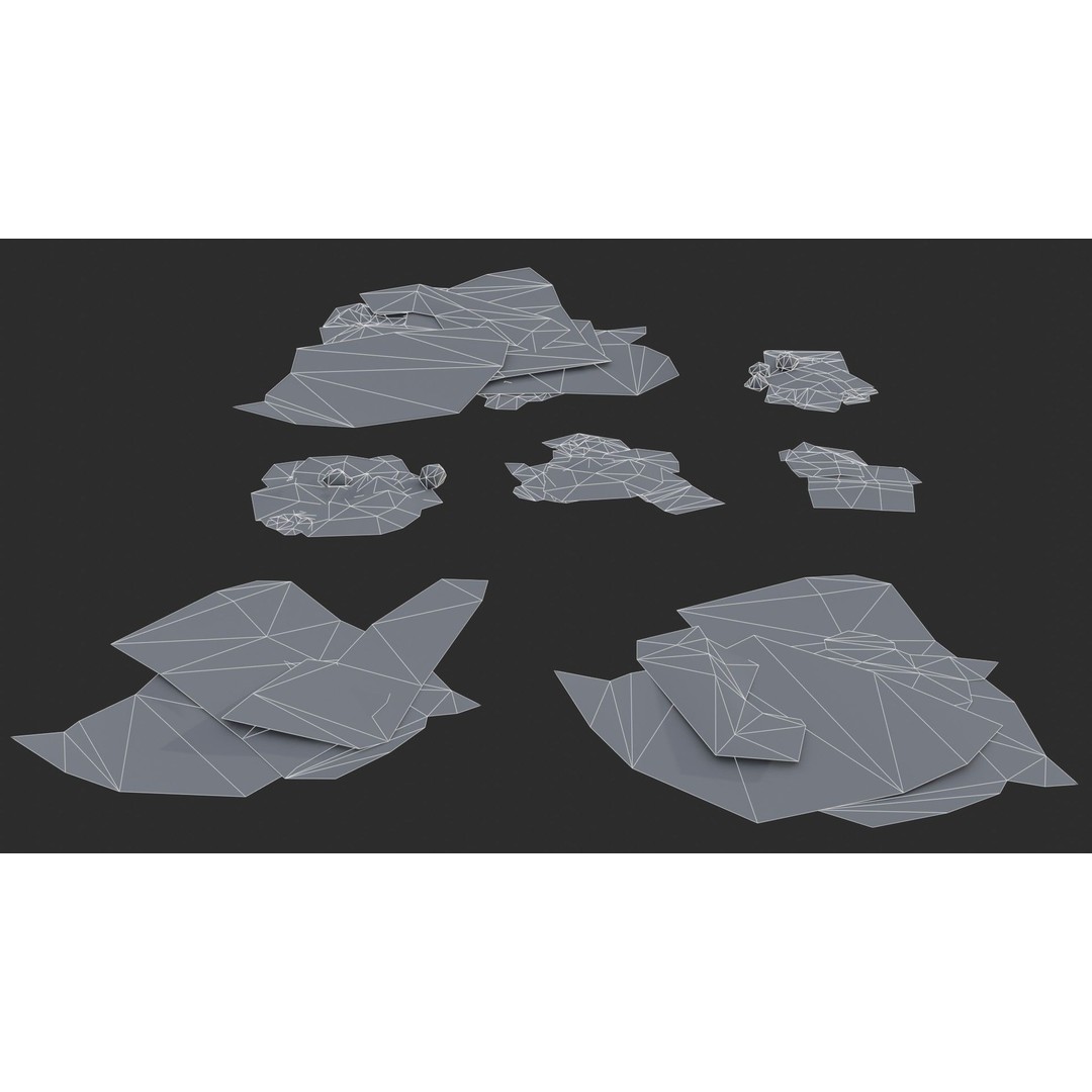Paper Debris 3D Model – Low Poly Game Asset, PBR Ready, FBX - View 20