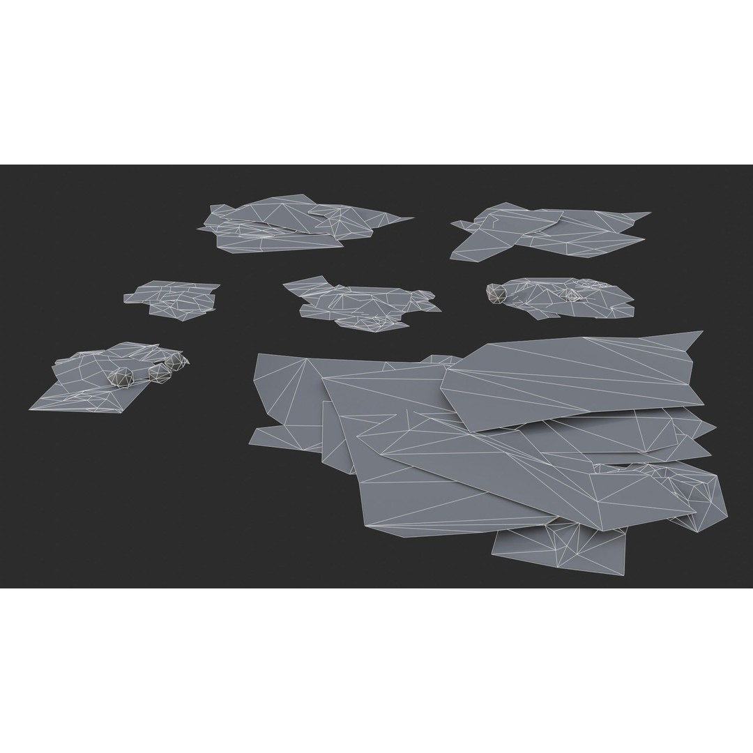 Paper Debris 3D Model – Low Poly Game Asset, PBR Ready, FBX - View 23