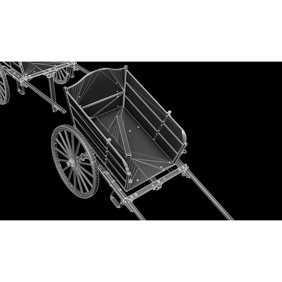 Wooden Cart 3D Model – Low Poly Game Asset with PBR Textures - View 16