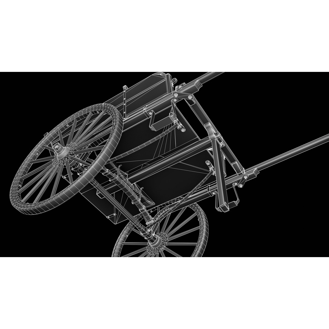 Wooden Cart 3D Model – Low Poly Game Asset with PBR Textures - View 17