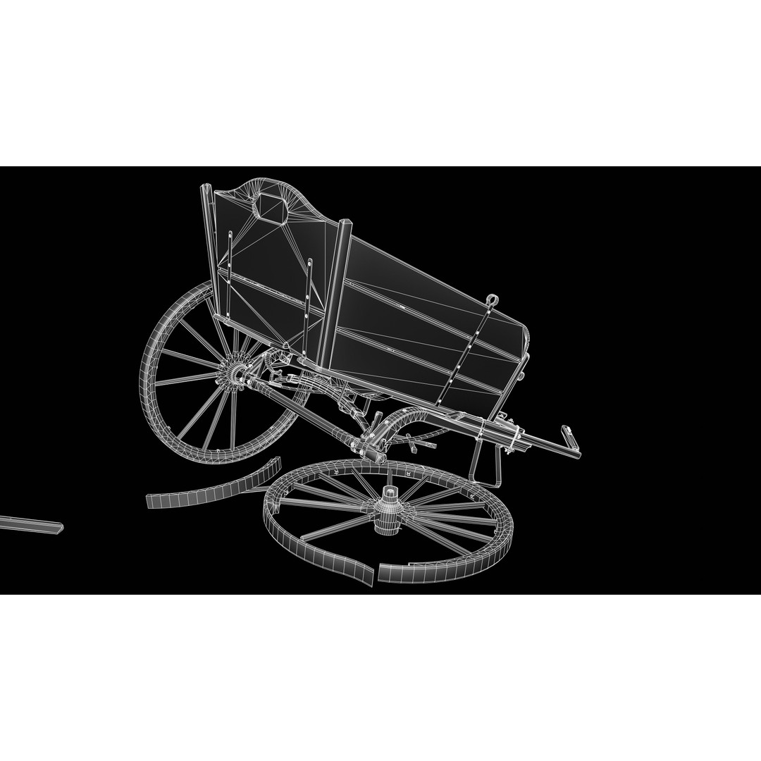 Wooden Cart 3D Model – Low Poly Game Asset with PBR Textures - View 18