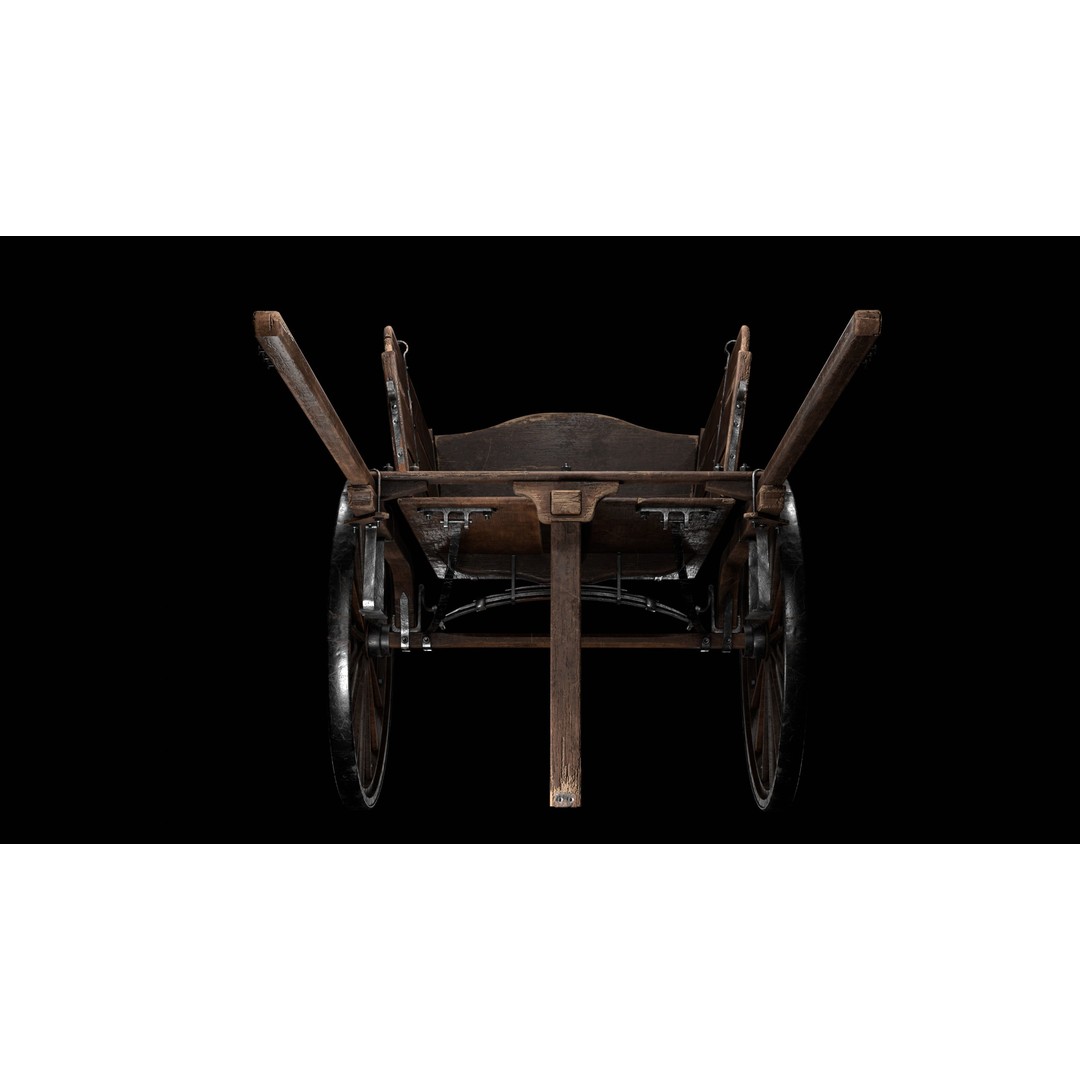 Wooden Cart 3D Model – Low Poly Game Asset with PBR Textures - View 8