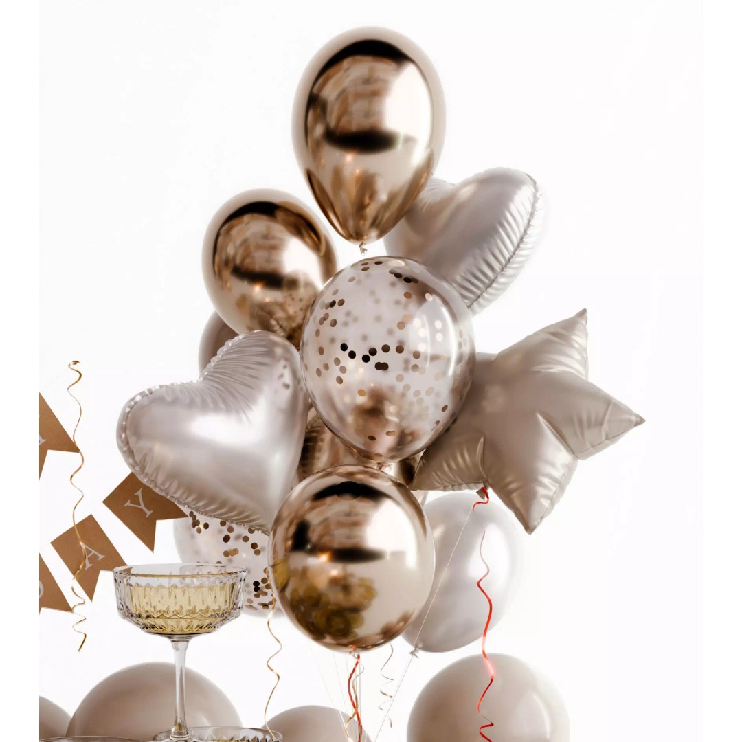 Birthday Holiday Decoration 3D Model – Festive Cakes, Balloons & Gifts - View 3