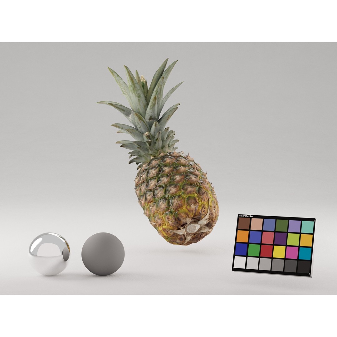 Pineapple 3D Model – Realistic Photogrammetry Asset, PBR Textures - View 3
