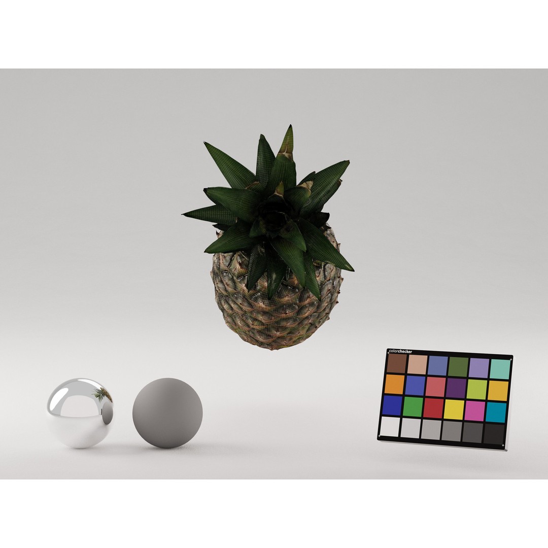 Pineapple 3D Model – Realistic Photogrammetry Asset, PBR Textures - View 9