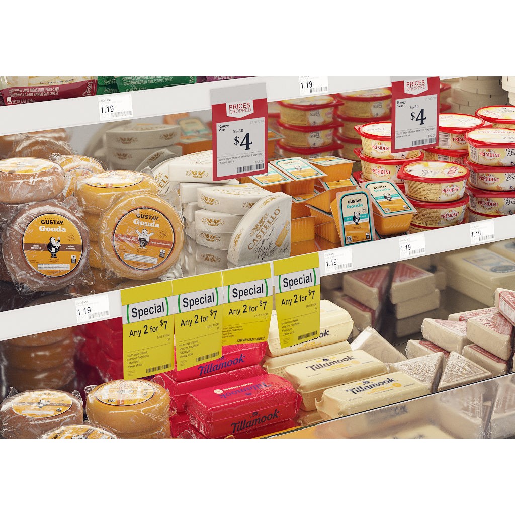 Cheese Product Display 3D Model – Realistic Dairy Fridge, FBX - View 10