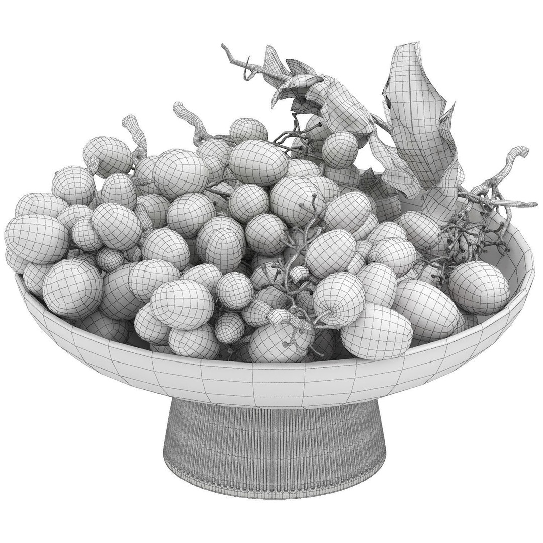 Bowl of Grapes 3D Model – High Poly PBR Asset for Archviz