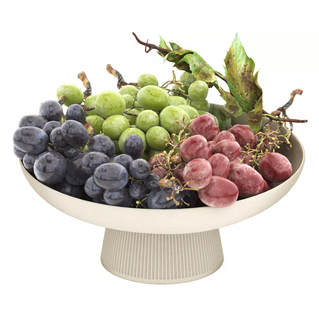 Bowl of Grapes 3D Model – High Poly PBR Asset for Archviz - View 2