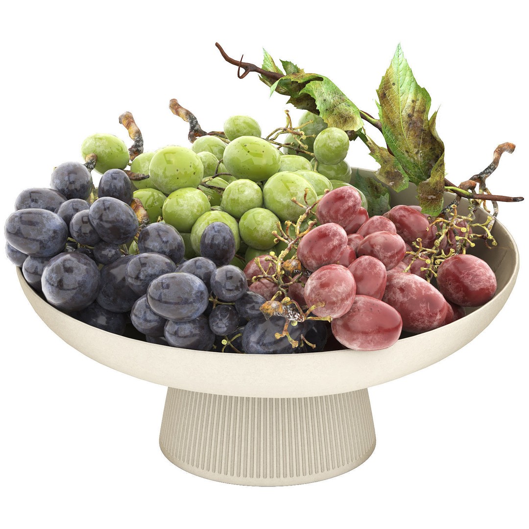 Bowl of Grapes 3D Model – High Poly PBR Asset for Archviz - View 3