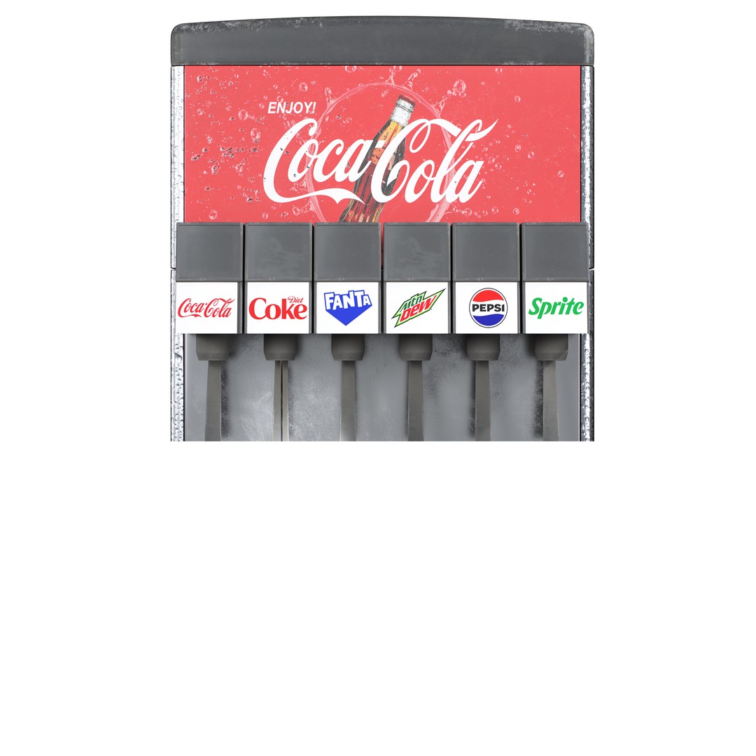 Soda Dispenser 3D Model – High Poly Beverage Machine, PBR Textures - View 6