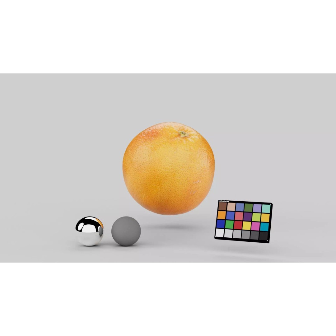 Realistic Grapefruit 3D Model – Photogrammetry Asset, PBR Textures, FBX, OBJ - View 2
