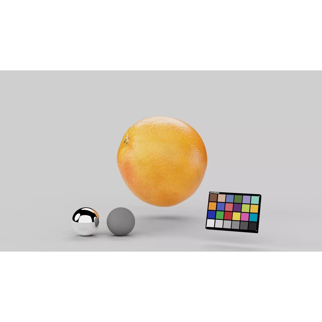 Realistic Grapefruit 3D Model – Photogrammetry Asset, PBR Textures, FBX, OBJ - View 3