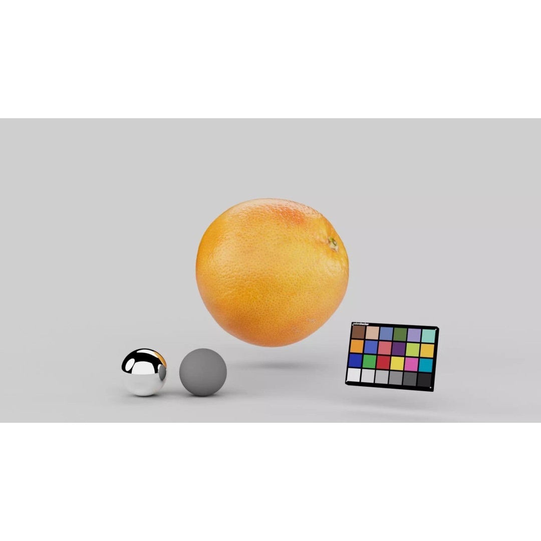 Realistic Grapefruit 3D Model – Photogrammetry Asset, PBR Textures, FBX, OBJ - View 5