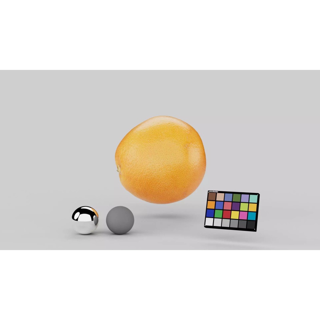 Realistic Grapefruit 3D Model – Photogrammetry Asset, PBR Textures, FBX, OBJ - View 6