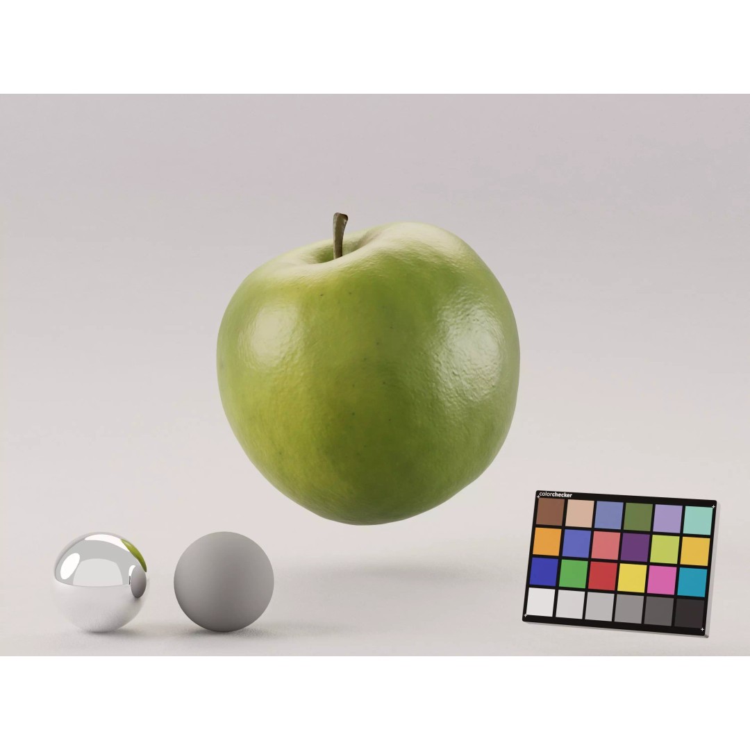 Green Apple 3D Model – Low Poly Photogrammetry Asset, OBJ, FBX - View 2