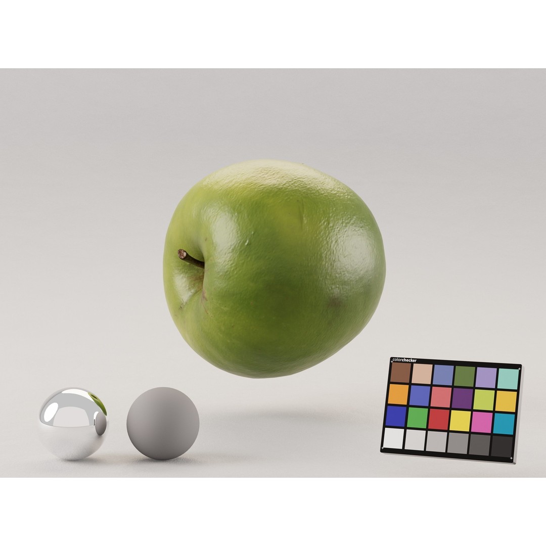 Green Apple 3D Model – Low Poly Photogrammetry Asset, OBJ, FBX - View 6