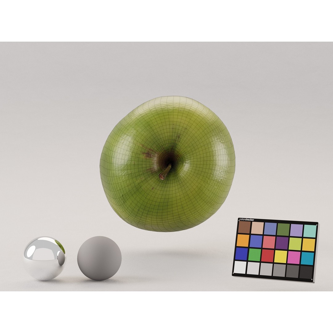 Green Apple 3D Model – Low Poly Photogrammetry Asset, OBJ, FBX - View 7