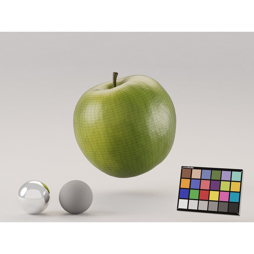 Green Apple 3D Model – Low Poly Photogrammetry Asset, OBJ, FBX - View 8